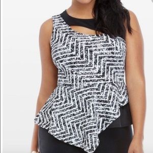 NWT Asymmetric Peplum Top and Pencil Skirt